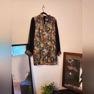 Asian Long Sleeve Dress | Size: L